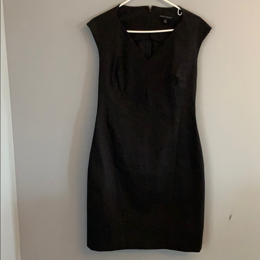 BR black ponte cap sleeve dress